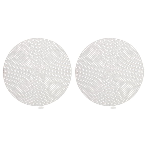 Plastic Mesh Canvas Sheet 18cm/ 7" White Round Blank Canvas for Embroidery Needlepoint, Knit Crochet Mesh, Pack of 2