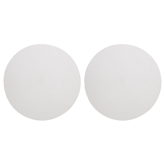Plastic Mesh Canvas Sheet 23.7cm/ 9.3" White Round Blank Canvas for Embroidery Needlepoint, Knit Crochet Mesh, Pack of 2