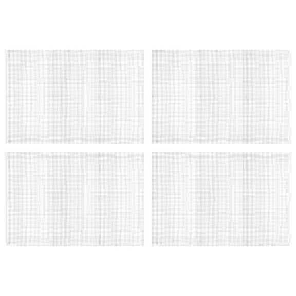Plastic Mesh Canvas Sheet 50x33cm/20x13inch White Blank Canvas Rectangle 4mm Hole for Embroidery,Pack of 4