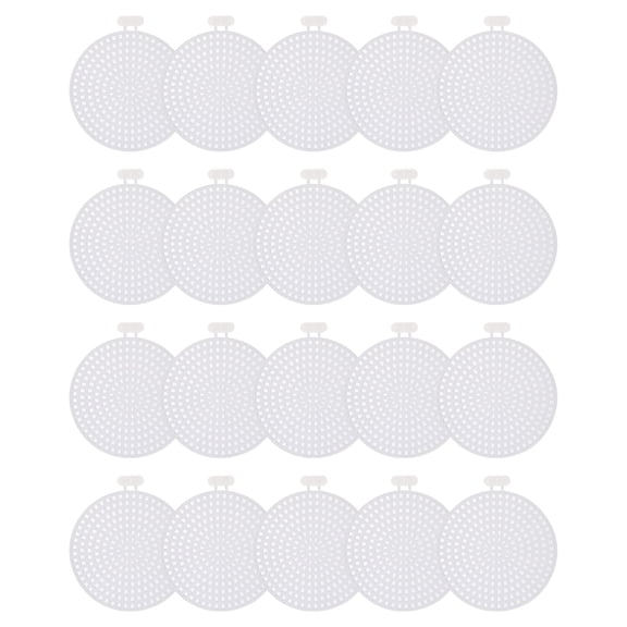 Plastic Mesh Canvas Sheet 6.2cm/ 2.4" White Round Blank Canvas for Embroidery Needlepoint, Knit Crochet Mesh, Pack of 20