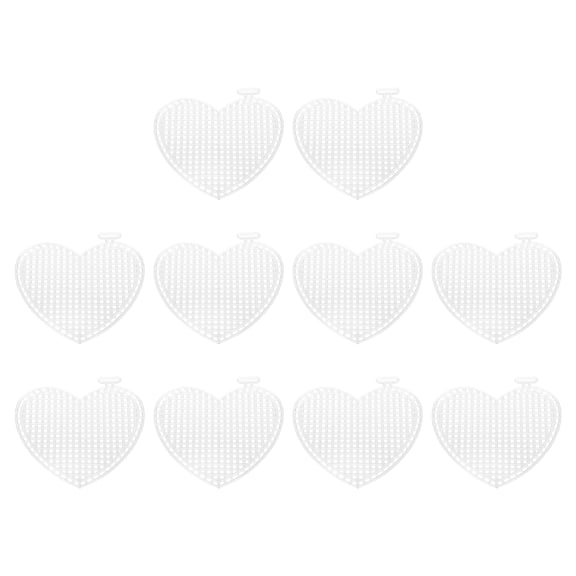 Plastic Mesh Canvas Sheets,10Pcs 2.96" Cross Needlework Blank Yarn Crafting,Heart Shape