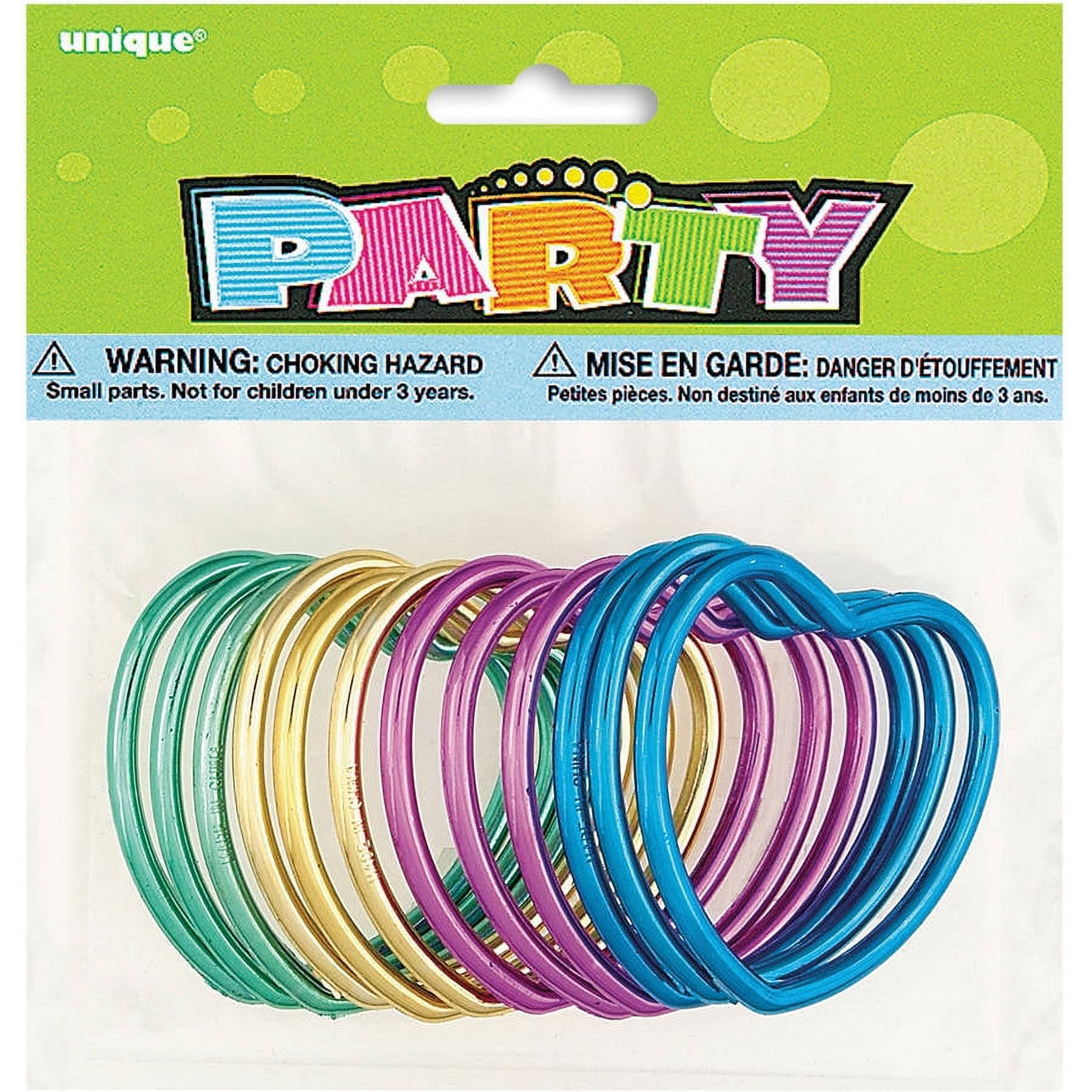 Plastic Metallic Heart Bracelet Party Favors, Assorted 12ct
