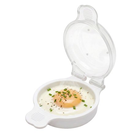 Microwave Egg Maker, a Healthy Breakfast Cooking Utensil by Chef Buddy- Kitchen Essentials, Easy to Make- Holds Up to Two Eggs and Cooks in 45 Seconds