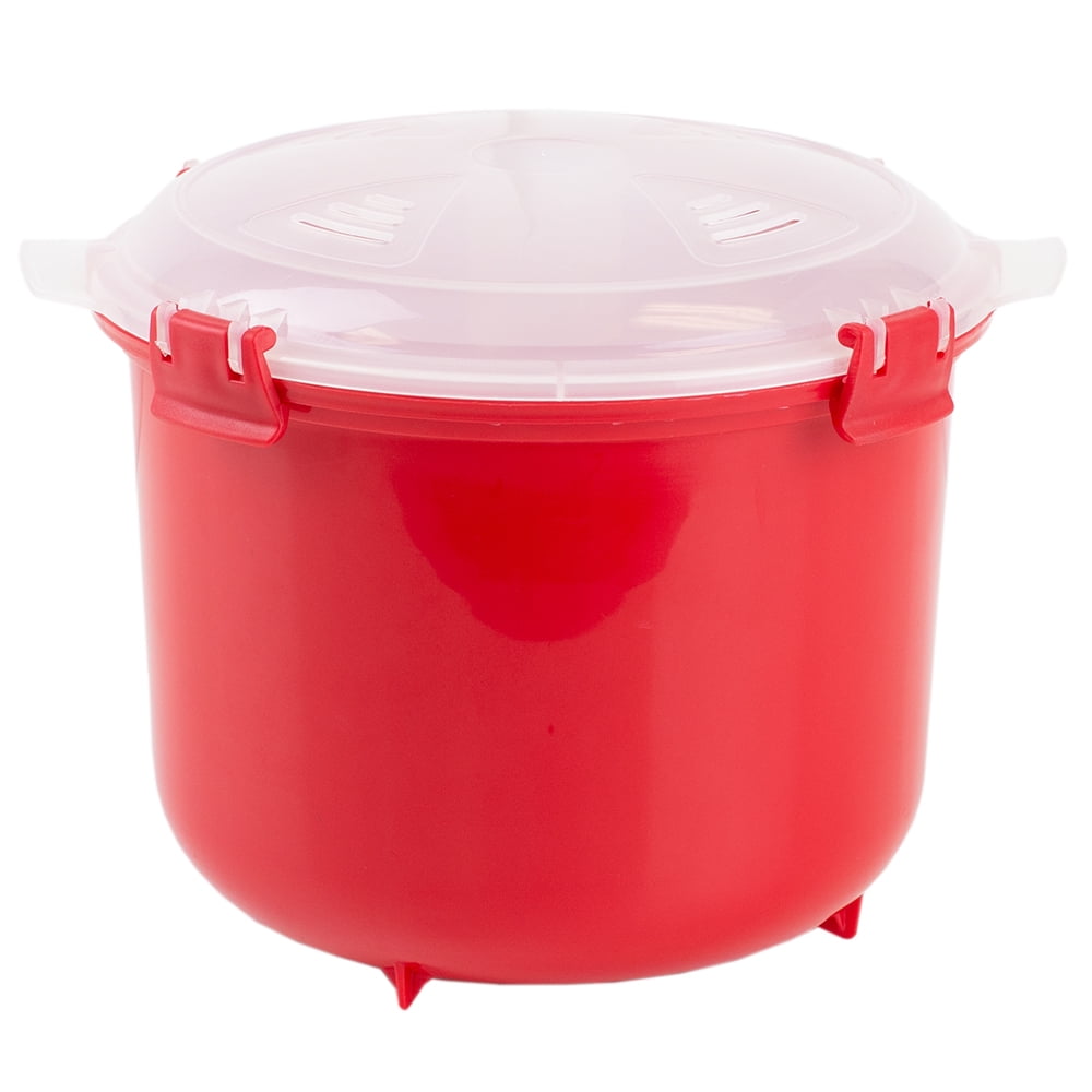 Plastic Microwave Rice Cooker, Red
