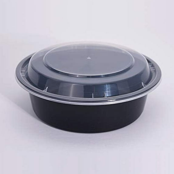 Plastic Microwaveable Food Containers with Lids 32 oz | BPA Free | Stackable | Leakproof | Microwave/Dishwasher/Freezer Safe