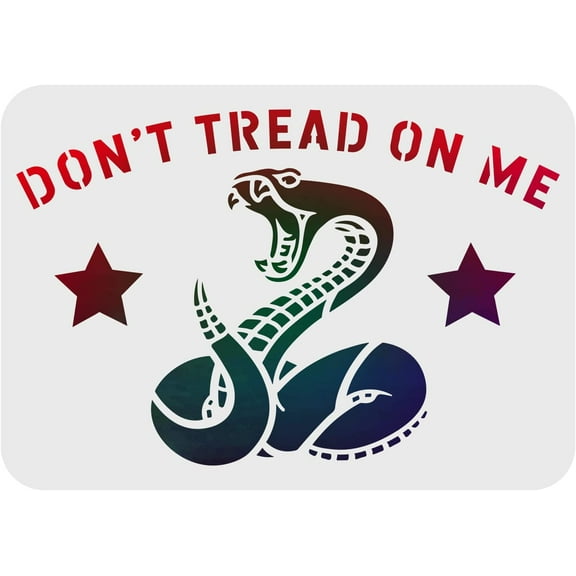 Plastic Military Stencil Template Don't Tread On Me (12"x8"/30x21cm) Large American Flag Stencil Reusable Patriotic Stencil for Painting on Wood diy