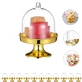 thumbnail image 1 of Plastic Mini Cake Stand Plate,Portable Clear Small Cake Display Stand for Chocolate,12pcs Durable Party Supplies for Birthday,Wedding,Holiday,Gold, 1 of 7
