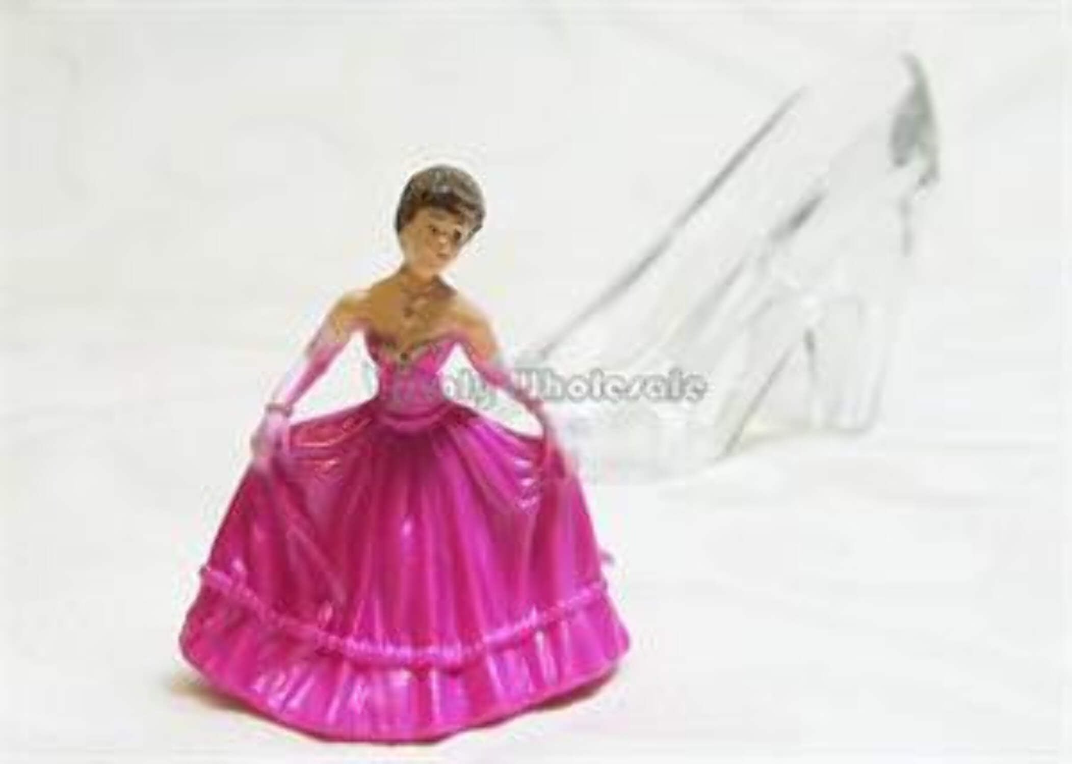 JENLYFAVORS Plastic Mini Cinderella Doll Favors Decoration - Fuchsia (12 Pieces)