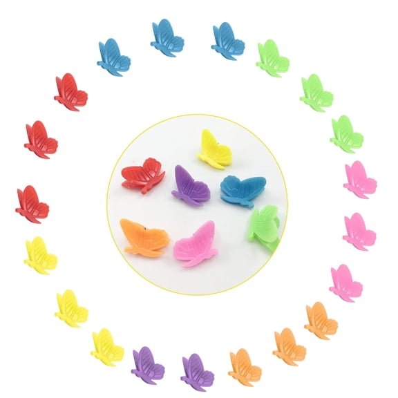 Plastic Mini Claw Clips - 20 Pieces (Butterfly Design, Random Mixed Colors) - Butterfly Hair Clips Claw Barrettes, Assorted Color Mini Jaw Clip Hairpin Accessories Women, Girls, Ki Makeup Organizers