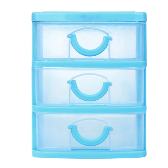 Winter Poetry Upgrade Plastic Mini Desktop Drawer Organizer, Removable Drawers Sundries Case for Small Objects, Jewelry, Beads, Pills, office Supplies, Multiple Sizes Sky Blue M