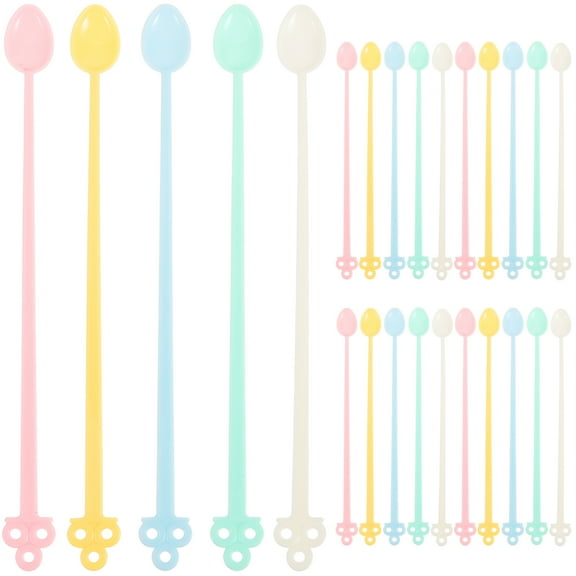 Plastic Mini Spoon Long Tea Spoons for Stirring Coffee Scoop Small Condiments Mixing