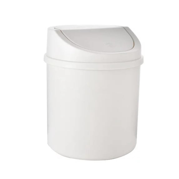 Plastic Mini Wastebasket, Small Trash Can with Swing Lid, Tiny Desktop Waste Garbage Bin for Home, Office, Kitchen, Vanity Tabletop, Bedroom, Bathroom, 1 Pcs, 6.69x5.51"