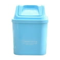 thumbnail image 1 of Plastic Mini Wastebasket Trash Can with Swing Lid,Tiny Desktop Waste Garbage Bin for Office, Kitchen, Vanity Tabletop, Bedroom, Bathroom,4.72x6.69in(Sky Blue), 1 of 6