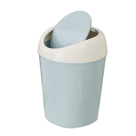 Plastic Mini Wastebasket Trash Can,Tiny Desktop Waste Garbage Bin with Removable Swing Lid,Small Garbage Bin,Desktop Trash Can for Home, Office, Kitchen, Vanity Tabletop, Bedroom, Bathroom,Z2_Blue