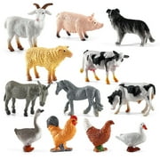 Plastic Miniature Animals Farm Animal Realistic Micro Tiny Animals Figurines Set