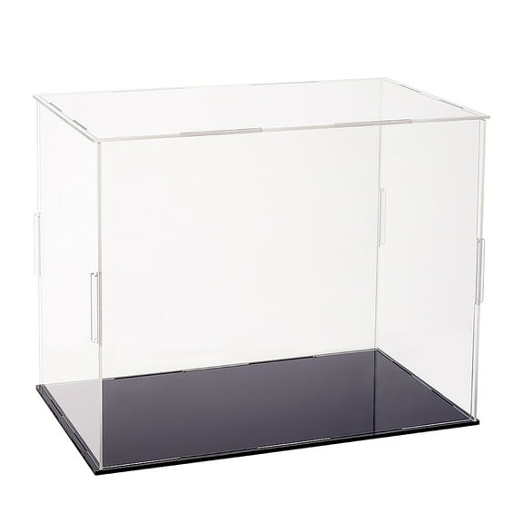 Plastic Minifigure Display Cases 10.2x6.3x8inch Clear Dustproof Action Figure Display Box with Black Base Display CabineDIY