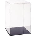 thumbnail image 1 of Plastic Minifigure Display Cases 8.3x8.3x12inch Clear Dustproof Action Figure Display Box with Black Base Display Cabine, 1 of 9