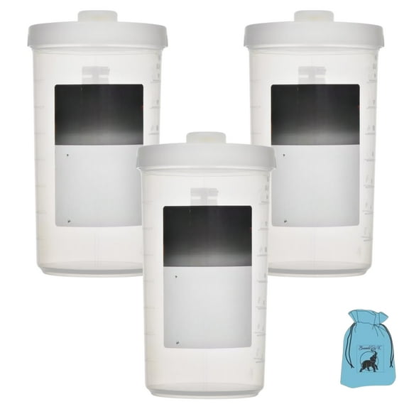 Plastic Mix & Serve Containers 16 oz for Home Dining Kitchen Measuring Cups Serving Mixing Bottle Baking Soda Beverage Drink Dispenser Cooking Outdoor Indoor Party Favor Gift Supplies Set of 3