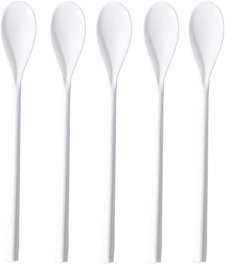 Plastic Mixing Spoons, Set of 10, Long Handle Serving Spoons