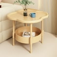 thumbnail image 1 of Plastic Mobile Bedroom Bedside Small Storage Rack Side Table, Double Layer Storage Curved Desktop, Open Design Space-Saving, Lightweight Easy Move, For Bedroom Sofa Side Books Magazines Storage, 1 of 9