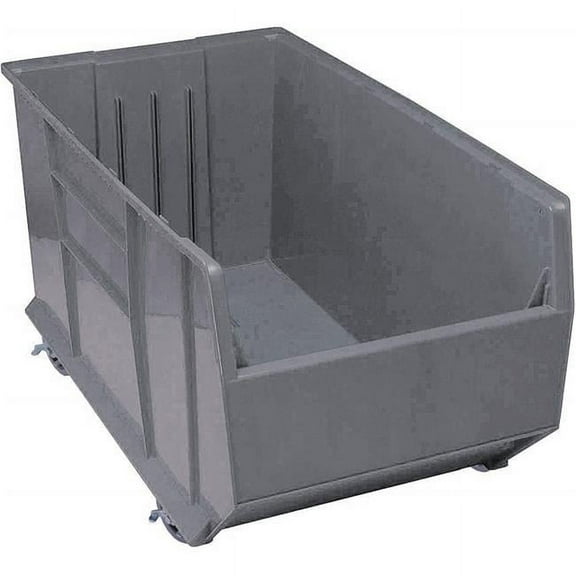 Plastic Mobile Rack Bin, Gray - 19.87 x 41.87 x 17.5 in.