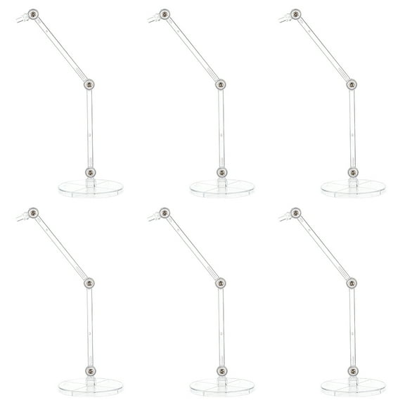 Plastic Model Assembled Action Figure Display Holders Model Support Stands with Iron Findings and Round Base Clear