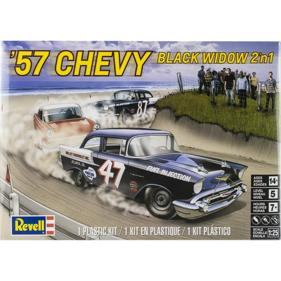 Plastic Model Kit-'57 Chevy Black Widow 2-In-1 1:25