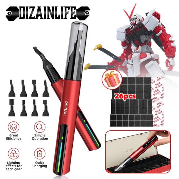 Plastic Model Reciprocating Sander DIY Electric USB Charge Grinding Pen Sanding Heads Sandpaper Military Craft Tools