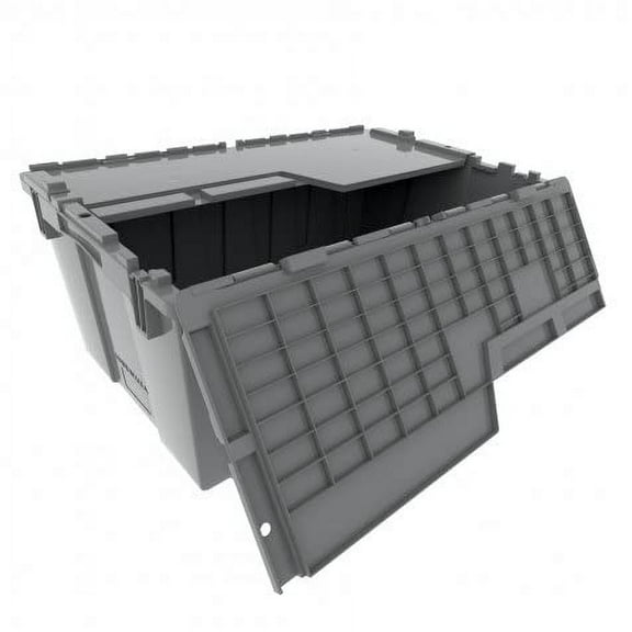 Plastic Modern Lidded Home Storage Bins - 6 Pack Heavy Duty 8.5 Gallon Size - 21.5 Inch L x 15 Inch W x 9 Inch H