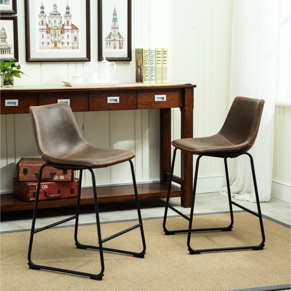 Plastic - Molded Seat Faux Leather Stools / Comfort and Style for Counter Areas