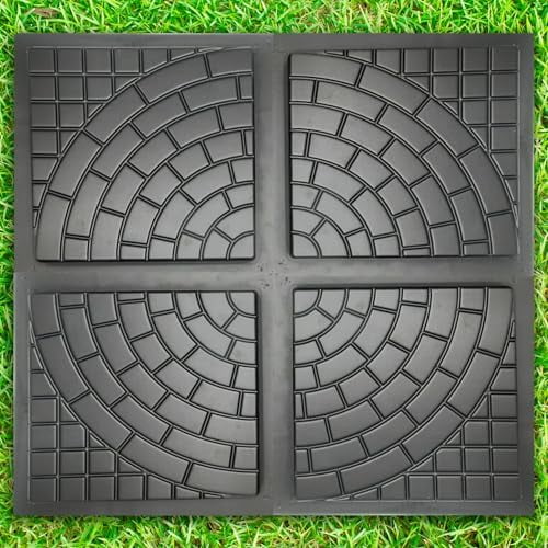 Plastic Molds Concrete Set Patio Paving Mold 4 pcs - Big Beautiful Pathmaker Precast Concrete Molds and Forms Stampcrete for Walkways - Large Cobblestone Mold$$Tools & Hardware Other
