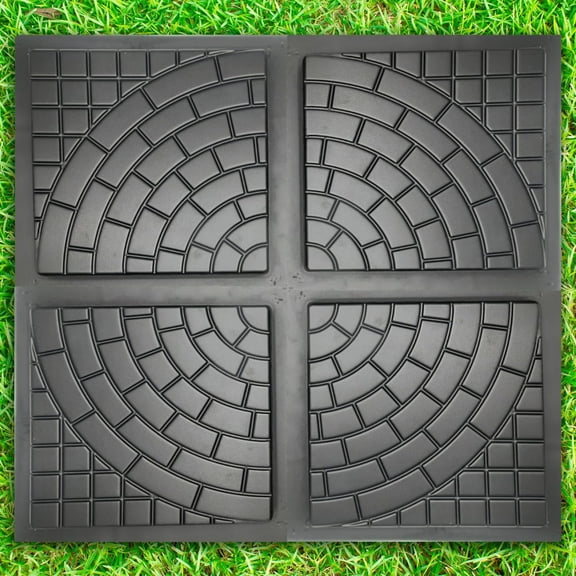 Plastic Molds Concrete Set Patio Paving Mold 4 pcs - Big Beautiful Pathmaker Precast Concrete Molds and Forms Stampcrete for Walkways - Large Cobblestone Mold
