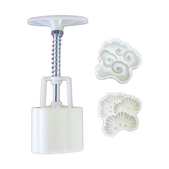 Plastic Mooncake Mold 50/65g Cookie Cutter with 2 Stamps Hand Press Chocolate Moon Cake Mould DIY Bakeware Mid-autumn