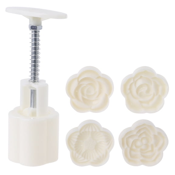 Plastic Mooncake Mold 50g Plum Blossom Stamp Biscuit Cookie Cutter Mould DIY Fondant Baking Tool Mid-Autumn Festival