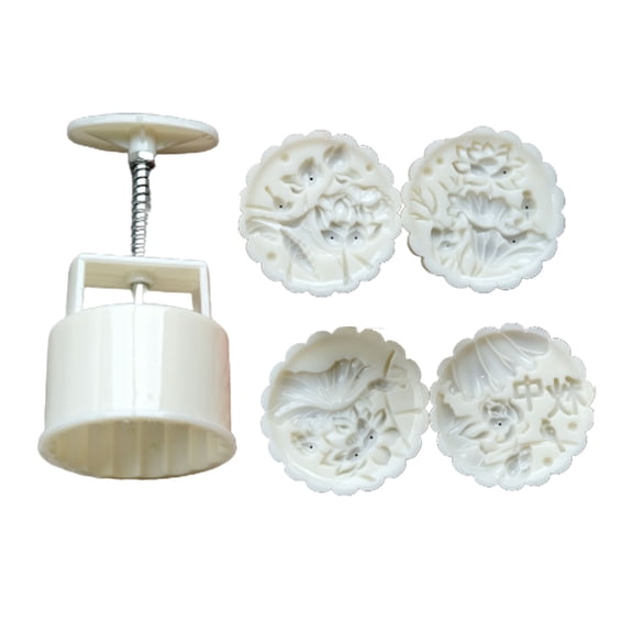 Flower Pattern Moon Cake Mold Cookie Stamps Hand Press Cookie Dessert Cutters