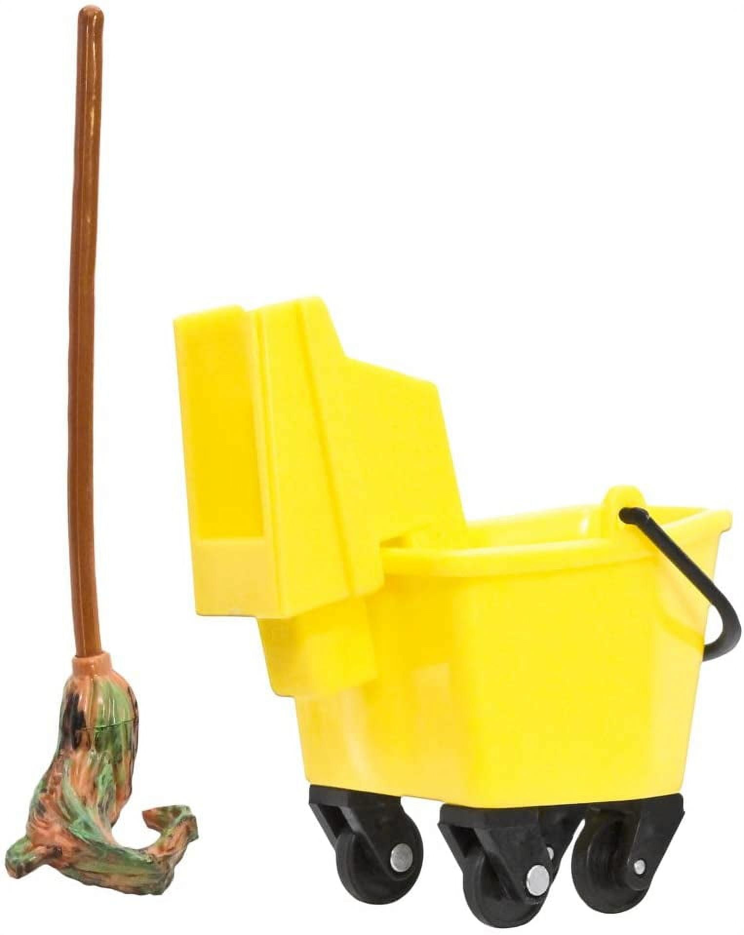 Mop & Bucket for WWE & AEW Wrestling Action Figures (2.75 inches long)