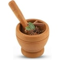 thumbnail image 1 of Plastic Mortar And Pestle Set - Manual Spice Grinder, Granite Simulation Bowl - Kitchen Kit (Wood Grain Color), 1 of 17