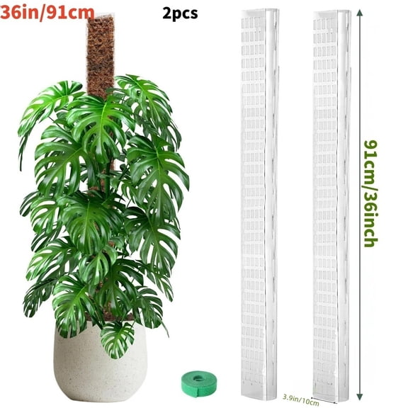 Plastic Moss Pole for Plants Monstera,24in/36in/48 inch Plant Poles for Climbing Plants Indoor Plant Support Garden Growth Stake