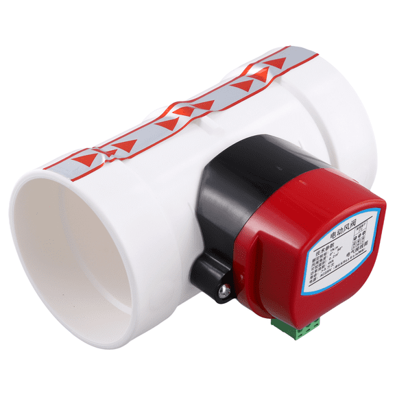 Plastic Motorized Damper PVC Check Valve Air Duct Volume Controller for Ventilation Pipe 220VAC 75mm