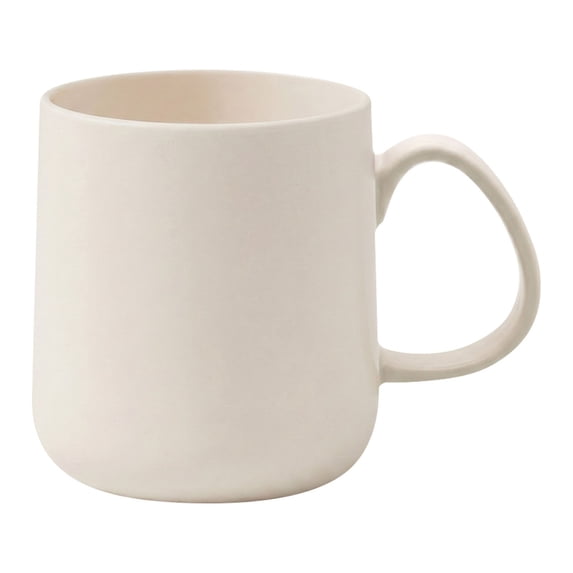 Reusable Plastic Mug with Easy to Grip Handle, Unbreakable Drinking Cup for Tea, Coffee, Camping, Multi Purpose Mouthwash Mug for Bathroom Kitchen Use, Dishwasher Safe,White