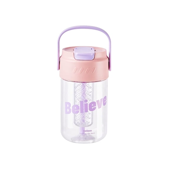 Plastic Mug with Straw, 20oz ShatterProof Water Bottle Stylish Portable Large-Capacity Cute Floral Tea Cup for Students Use