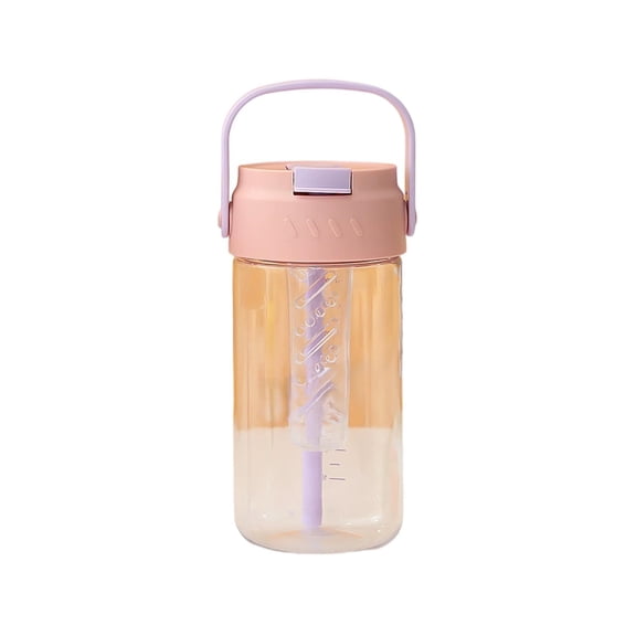 Plastic Mug with Straw, 27oz ShatterProof Water Bottle Stylish Portable Large-Capacity Cute Floral Tea Cup for Students Use
