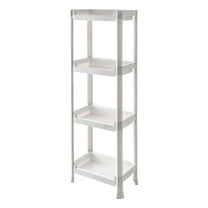 Plastic Multi-Tier Floor Standing Storage Rack for Kitchen, Bathroom, Bedroom, and Garage Organizing