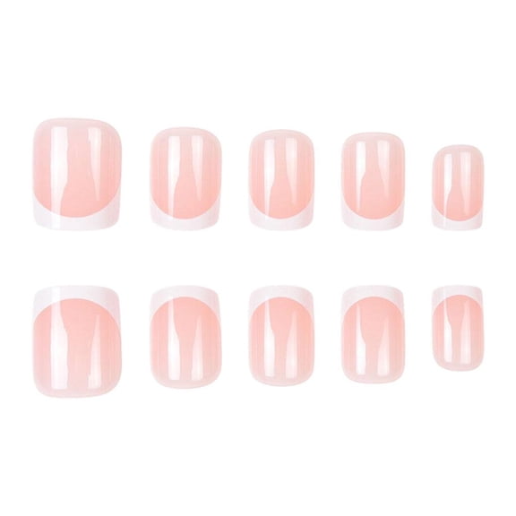 Plastic Nail Art Wearable Tips in Simple French Design, Thin and Breathable with Multiple Sizes for Easy Diy Manicure
