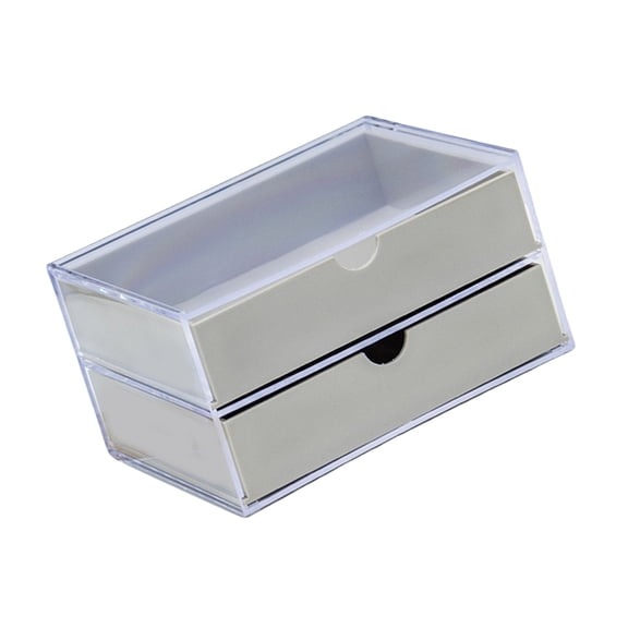 Plastic Nails Polish Organizers Nails Brush Container Case Clear Double Layer Nails Tools Storage Box for Salon Home