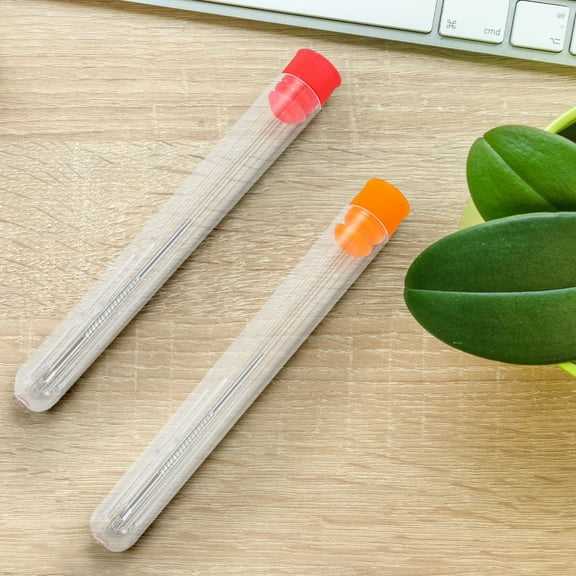 Plastic Needle Storage Tube, Transparent Sewing Needle Organizer Cylinder with Sesolution Cap, 10.8 by 1.3 Cm, for Safe Bead, Button & Jewelry Storage, Ideal for Knitting, Crochet & Hand