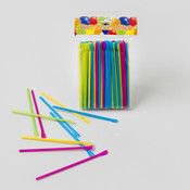 Plastic Neon Sno-Cone Straws with Spoons, Assorted Colors, Pack of 100