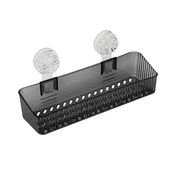 Plastic No-Drill Suction Cup Wall-Mounted Bathroom Shelf – Storage Rack for Bathroom and Kitchen, Durable, Quiet, Rounded Corners