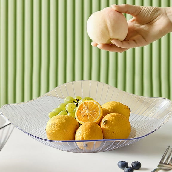 Plastic Nut Fruit Tray, Transparent Crystal Snack Dry Fruit Holder, Clear Gray Blue, 10.9x12.2x2.55in, High-Grade & Versatile for Living Room