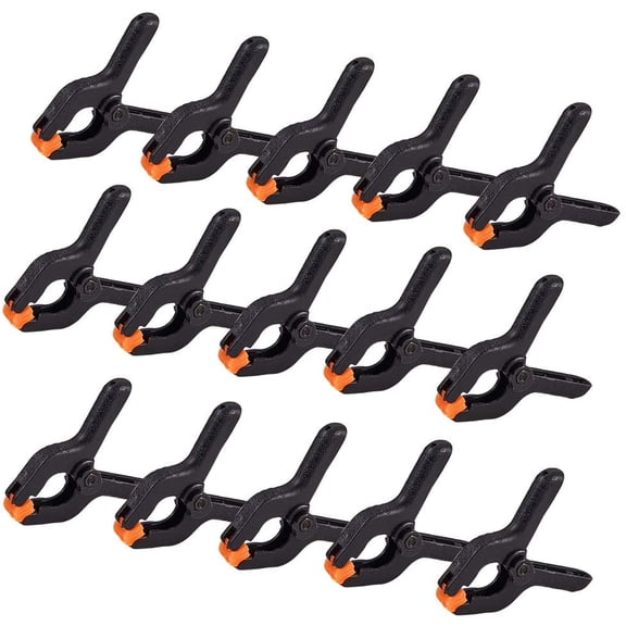 Plastic Nylon Spring Clamps Clip Jaw Opening DIY Woodworking Tools Black 6.5x5.6x0.8cm